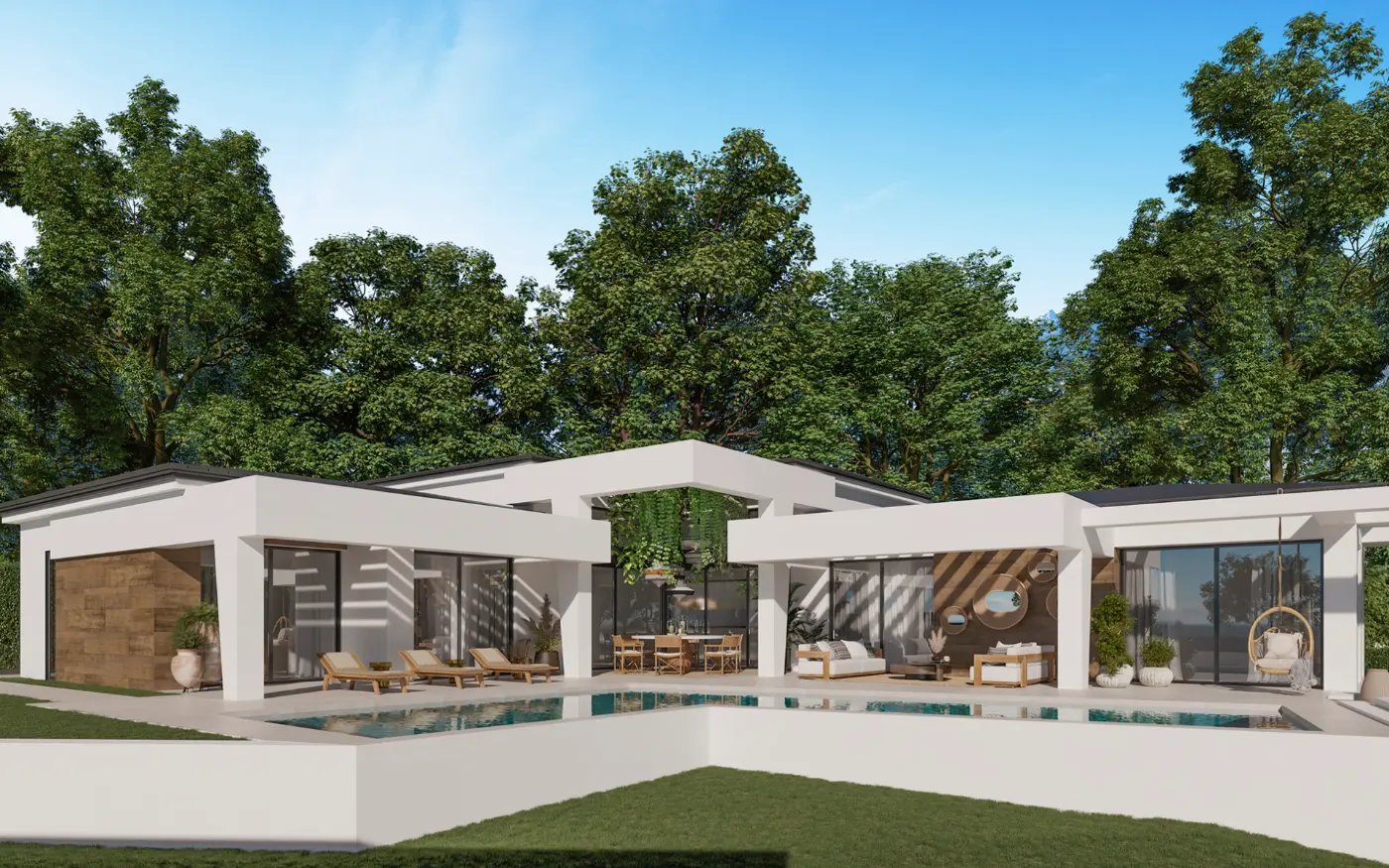 Trzy Unikalne Wille Parterowe z Ekologicznym Ogrodem i Basenem w Nueva Andalucía – 2