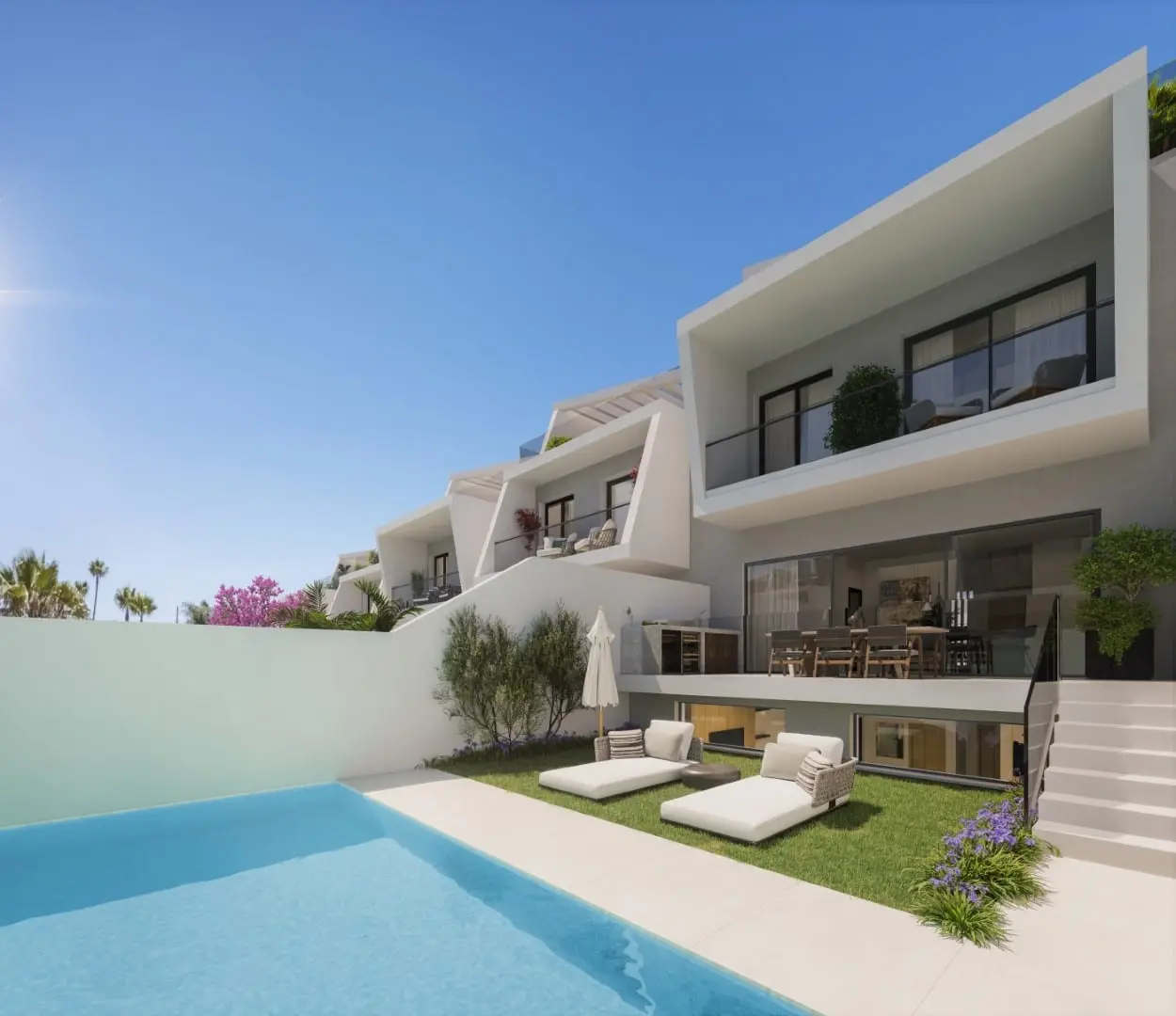 Nowoczesne domy z basenem i solarium przy polu golfowym – Los Flamingos, Estepona – 6
