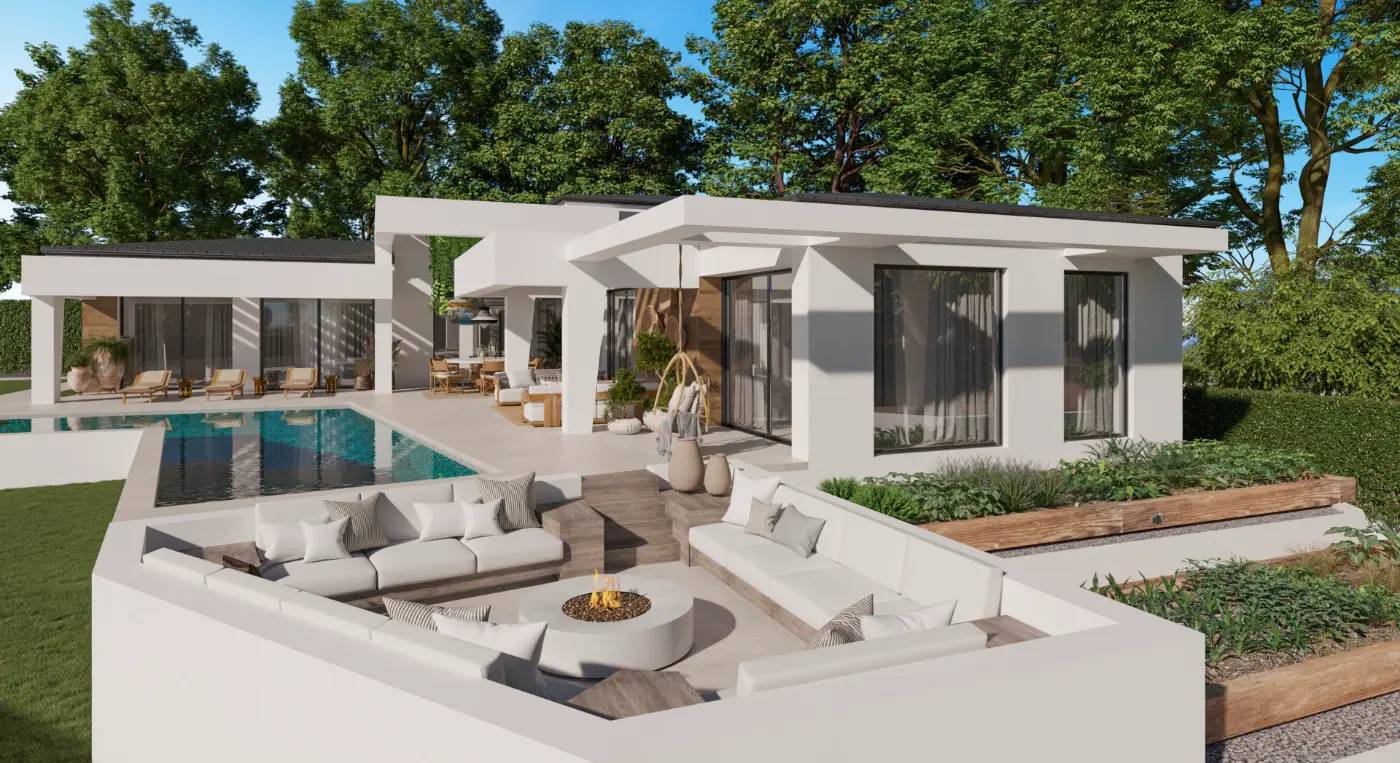 Trzy Unikalne Wille Parterowe z Ekologicznym Ogrodem i Basenem w Nueva Andalucía — Marbella, Hiszpania