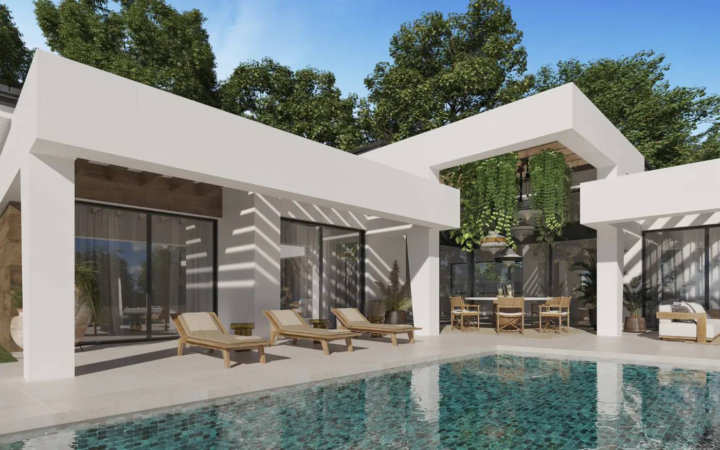 Trzy Unikalne Wille Parterowe z Ekologicznym Ogrodem i Basenem w Nueva Andalucía — Marbella, Hiszpania (zdjęcie 5 z 25)