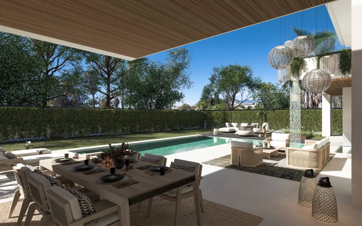 Ekskluzywne Wille z Basenem, Solarium i Windą w Cortijo Blanco, San Pedro de Alcántara — Marbella, Hiszpania
