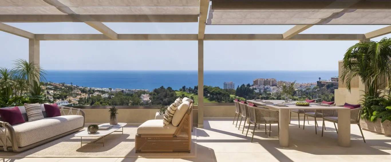 Apartamenty z Panoramicznym Widokiem na Morze w Benalmádenie — Benalmádena, Hiszpania