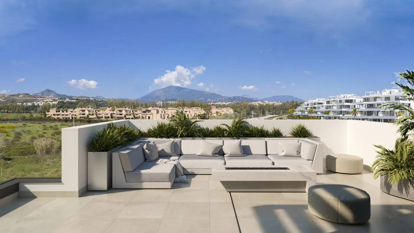 Wille bliźniacze z tarasem solarium i widokiem na morze – Estepona — Estepona, Hiszpania