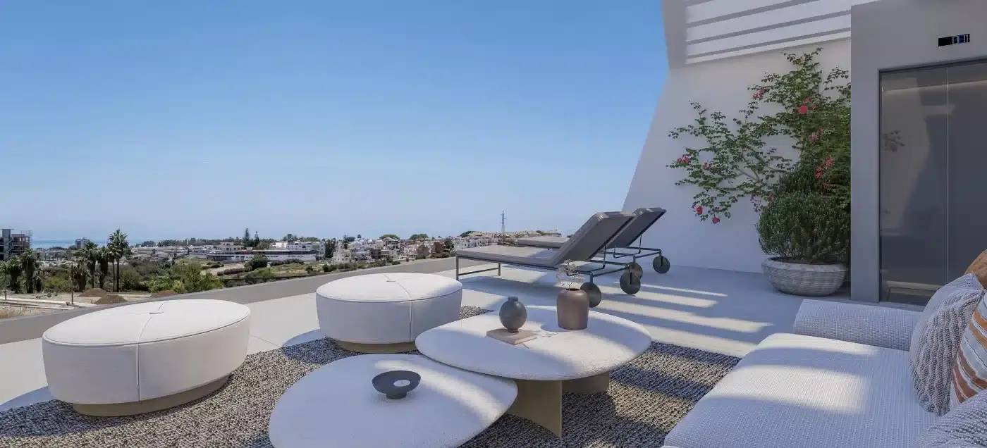 Nowoczesne domy z basenem i solarium przy polu golfowym – Los Flamingos, Estepona — Estepona, Hiszpania
