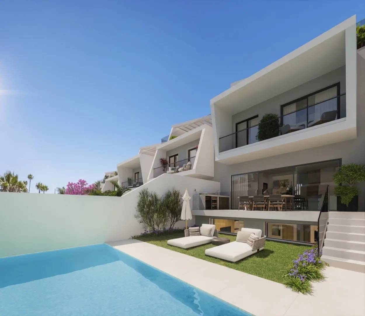 Nowoczesne domy z basenem i solarium przy polu golfowym – Los Flamingos, Estepona — Estepona, Hiszpania (zdjęcie 6 z 10)