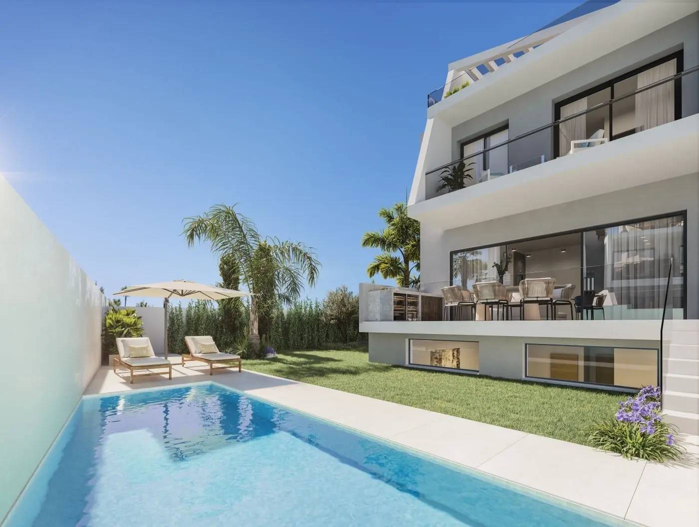 Nowoczesne domy z basenem i solarium przy polu golfowym – Los Flamingos, Estepona — Estepona, Hiszpania (zdjęcie 7 z 10)