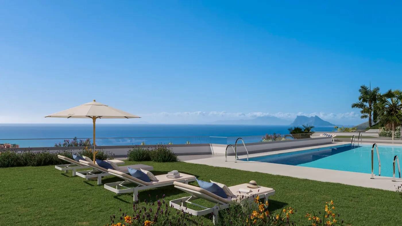 Apartamenty z widokiem na ocean i Skałę Gibraltaru w Manilva — Manilva, Hiszpania (zdjęcie 3 z 10)