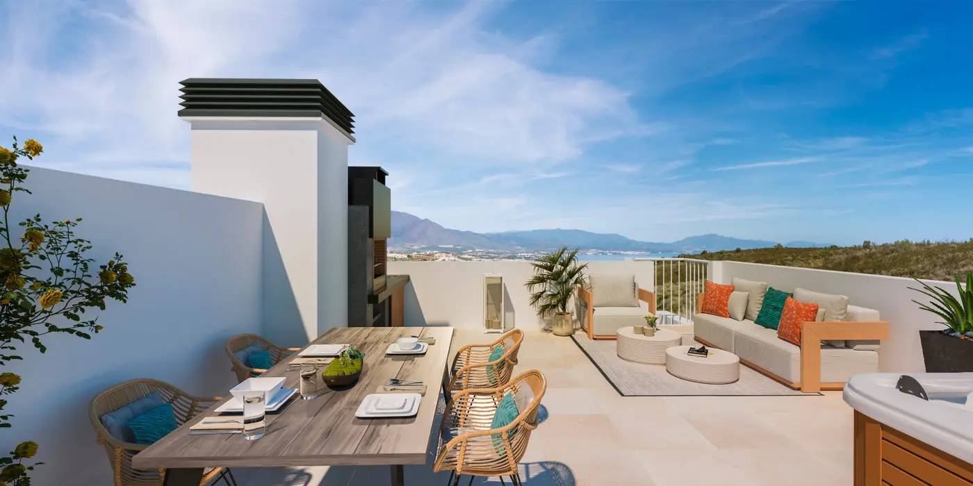 Szeregowce z widokiem na Gibraltar w Bahía de las Rocas, Manilva — Manilva, Hiszpania (zdjęcie 7 z 8)
