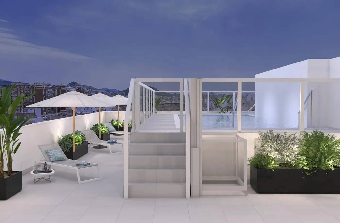 Nowoczesne apartamenty w centrum Malági z basenem na dachu — Malaga, Hiszpania (zdjęcie 6 z 10)
