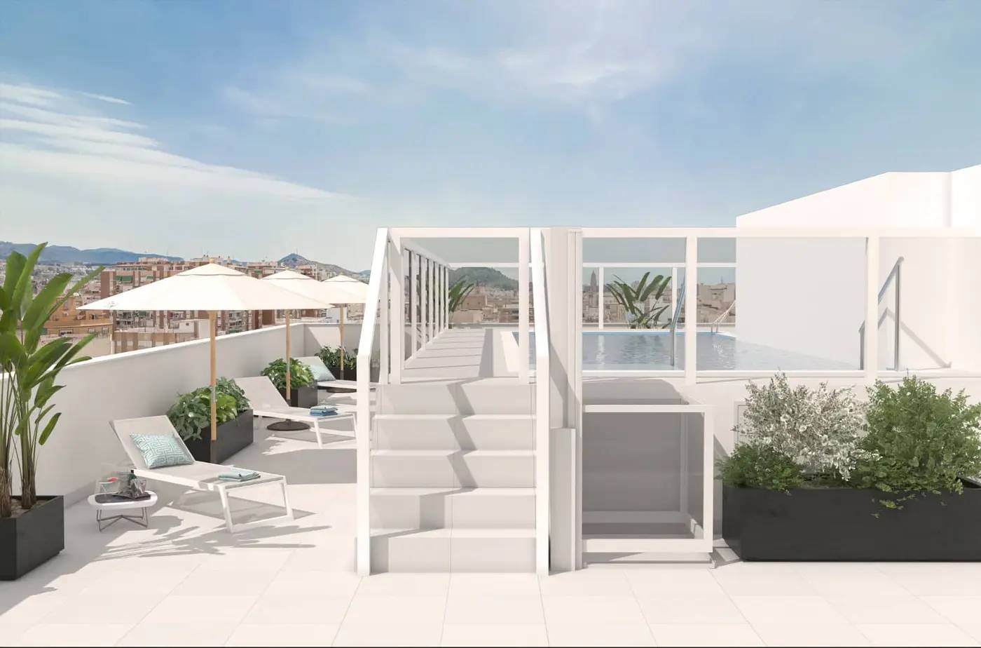 Nowoczesne apartamenty w centrum Malági z basenem na dachu — Malaga, Hiszpania (zdjęcie 8 z 10)