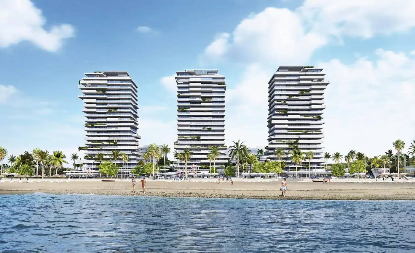 Ikoniczne apartamenty w trzech wieżach na pierwszej linii morza w Maladze — Malaga, Hiszpania
