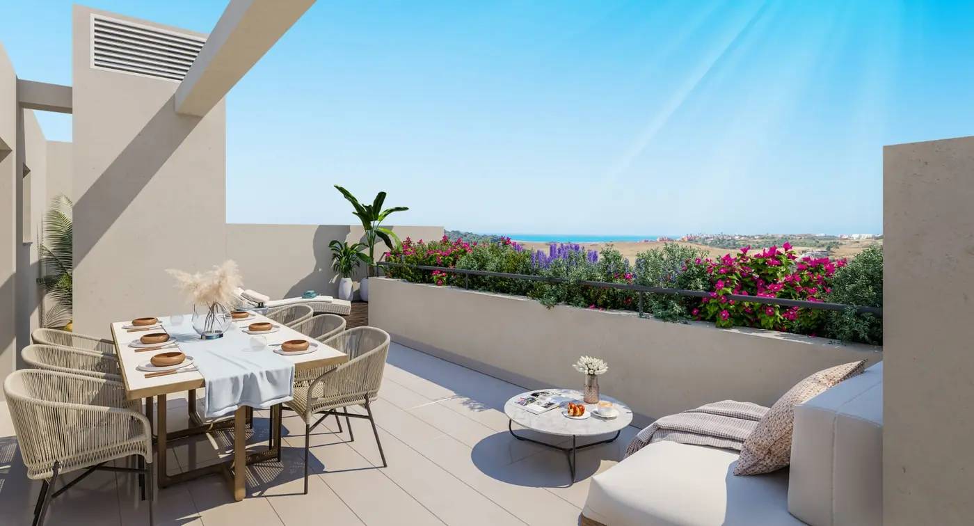 Apartamenty i penthousy z widokiem na morze przy polu golfowym w Estepona — Estepona, Hiszpania (zdjęcie 5 z 10)