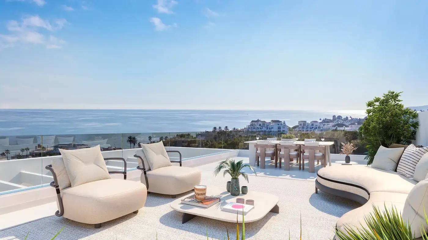 Kameralne apartamenty i penthousy z widokiem na morze w Estepona — Estepona, Hiszpania