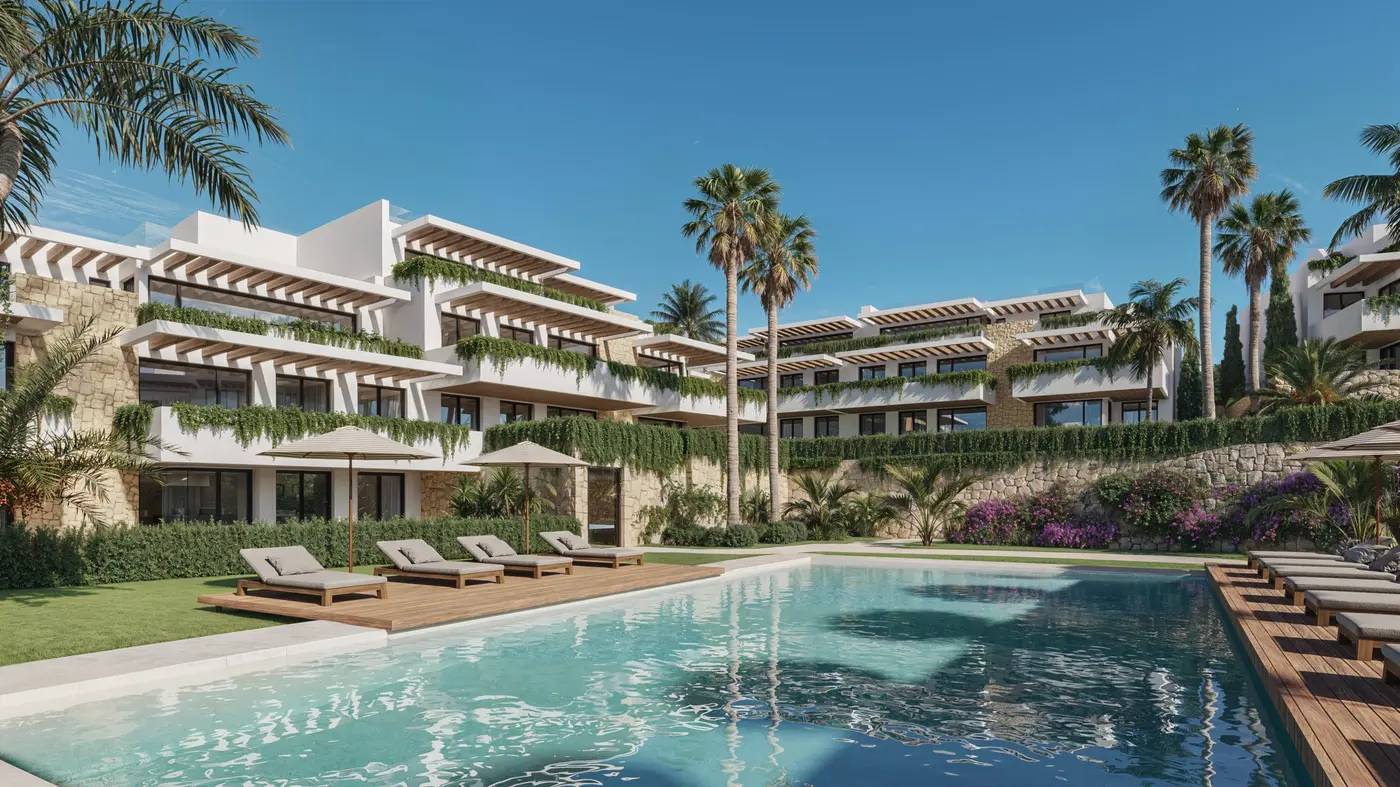 Kameralne apartamenty z widokiem na morze w zachodniej Esteponie — Estepona, Hiszpania