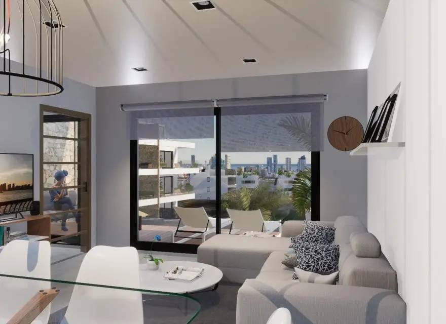 Apartamenty z Widokiem na Morze i Panoramę Benidormu na Zamkniętym Osiedlu — Finestrat, Hiszpania (zdjęcie 10 z 12)