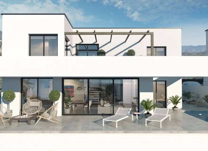 Designerskie Wille z Basenem i Piwnicą u Stóp Gór z Widokiem na Morze — Finestrat, Hiszpania (zdjęcie 1 z 15)