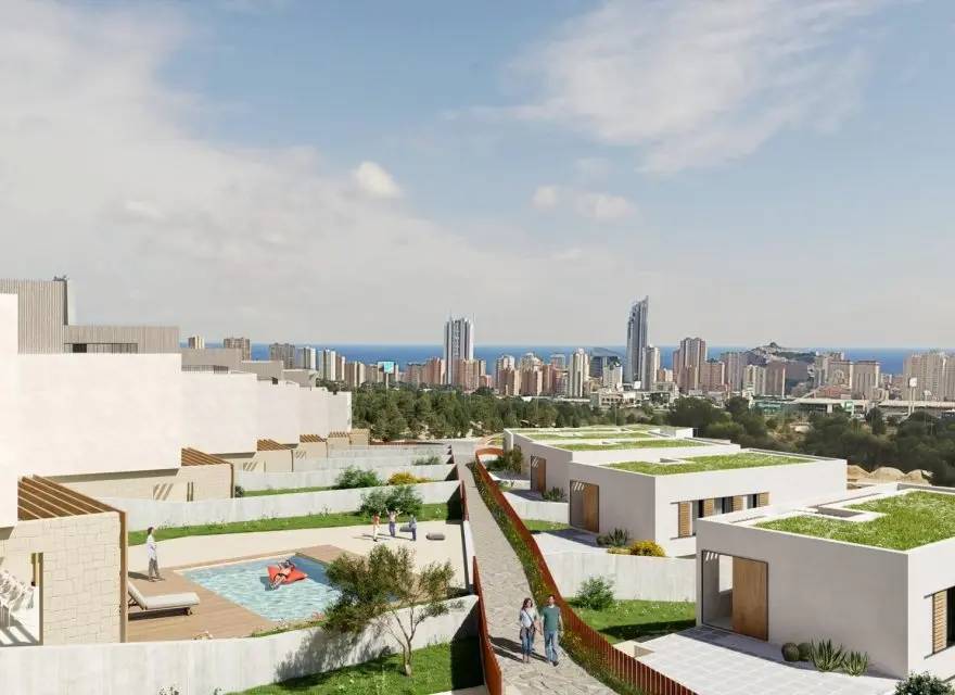 Architektoniczne Wille z Basenem i Tarasem z Widokiem na Benidorm i Sierra Cortina — Finestrat, Hiszpania (zdjęcie 1 z 9)