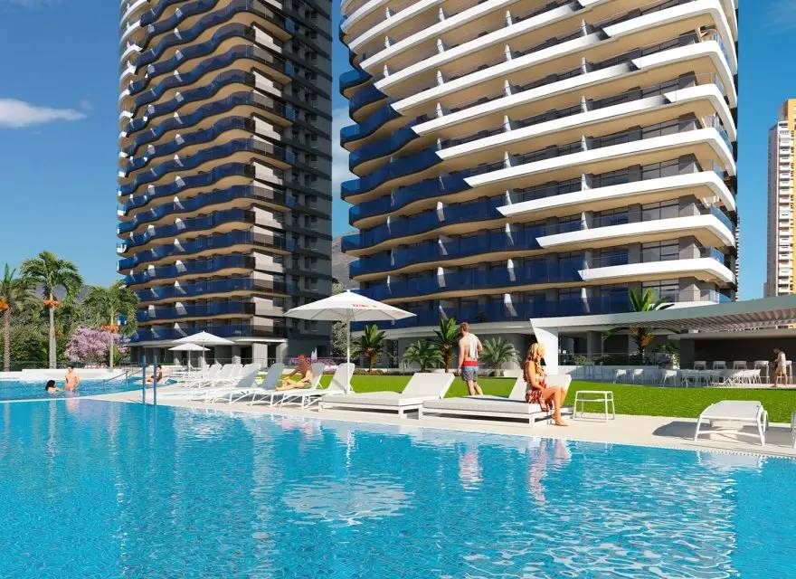Luksusowe Apartamenty w Ikonicznych Wieżach kilka Metrów od Plaży Poniente — Benidorm, Hiszpania (zdjęcie 1 z 14)