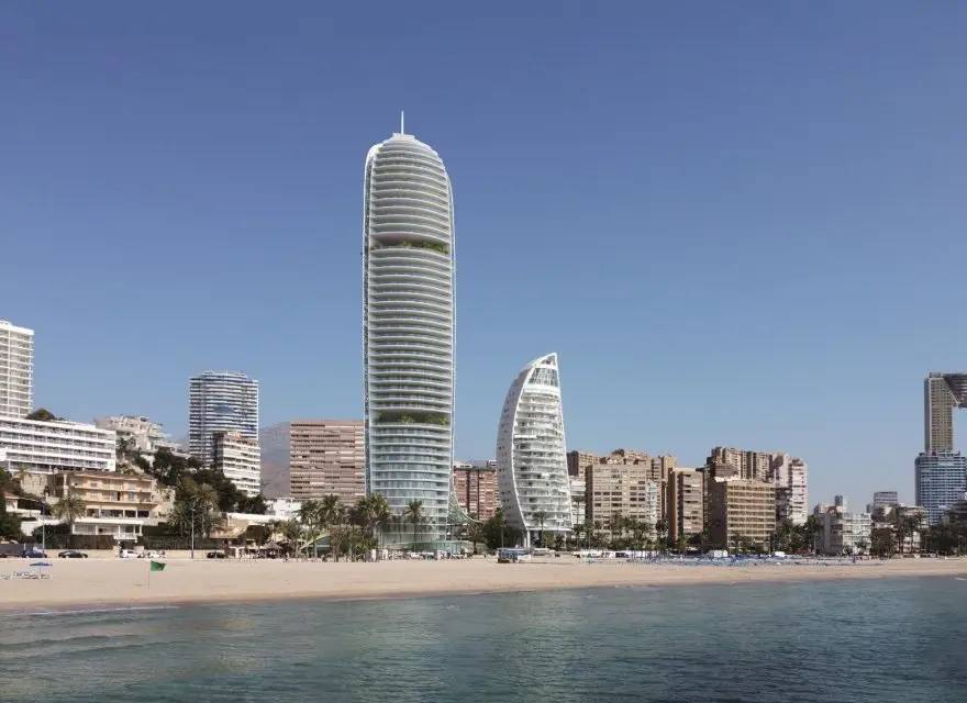 Apartamenty w Pierwszej Linii Plaży Poniente w Nowym Ikonicznym Wieżowcu — Benidorm, Hiszpania (zdjęcie 2 z 7)