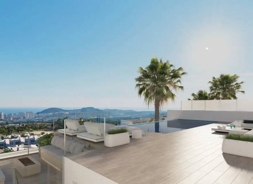 Luksusowe Wille z Windą, Basenem Infinity i Solarium z Widokiem na Benidorm — Finestrat, Hiszpania (zdjęcie 7 z 15)