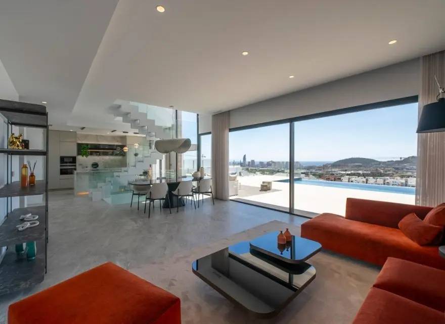 Luksusowe Wille z Windą, Basenem Infinity i Solarium z Widokiem na Benidorm — Finestrat, Hiszpania (zdjęcie 11 z 15)